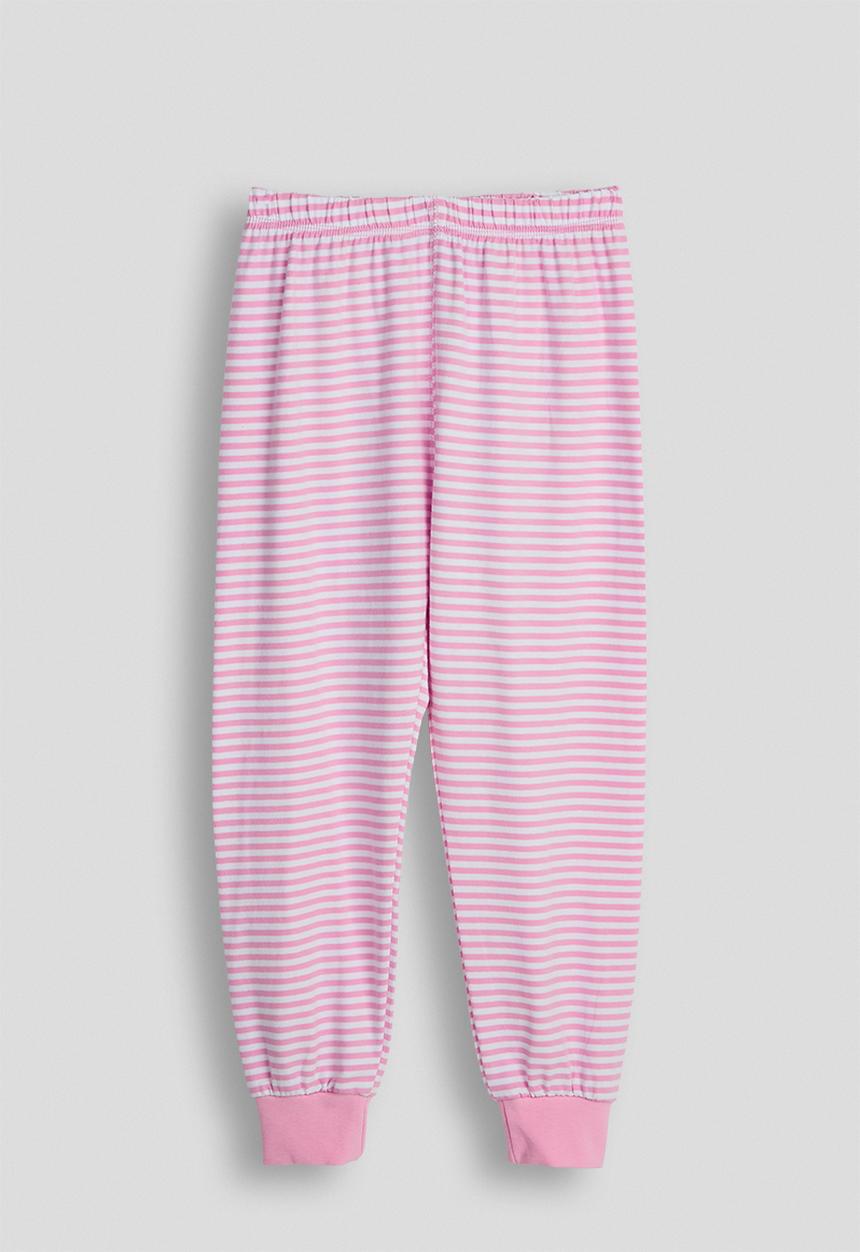 Pop Candy - Ballerina placement print pj set - white/pink stripes