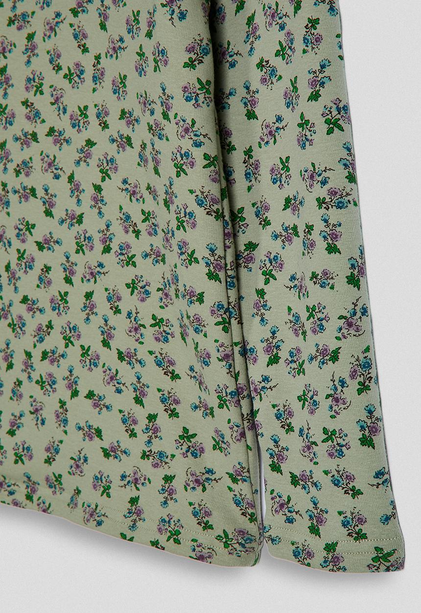 Pop Candy - Ditsy floral turtleneck top - khaki green