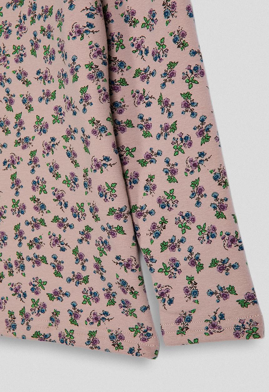 Pop Candy - Ditsy floral turtleneck top - dusty mauve