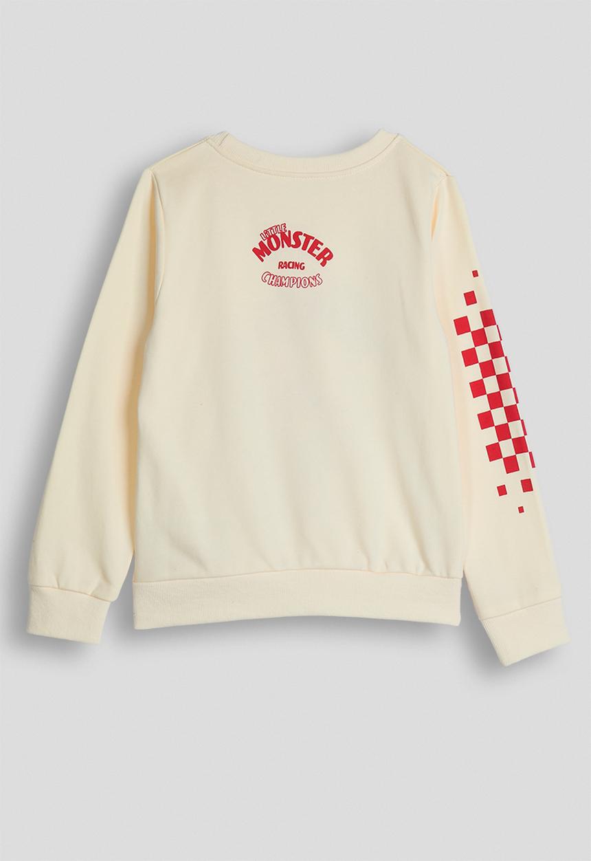 Pop Candy - Placement print sweatshirt - cream/red/little monster