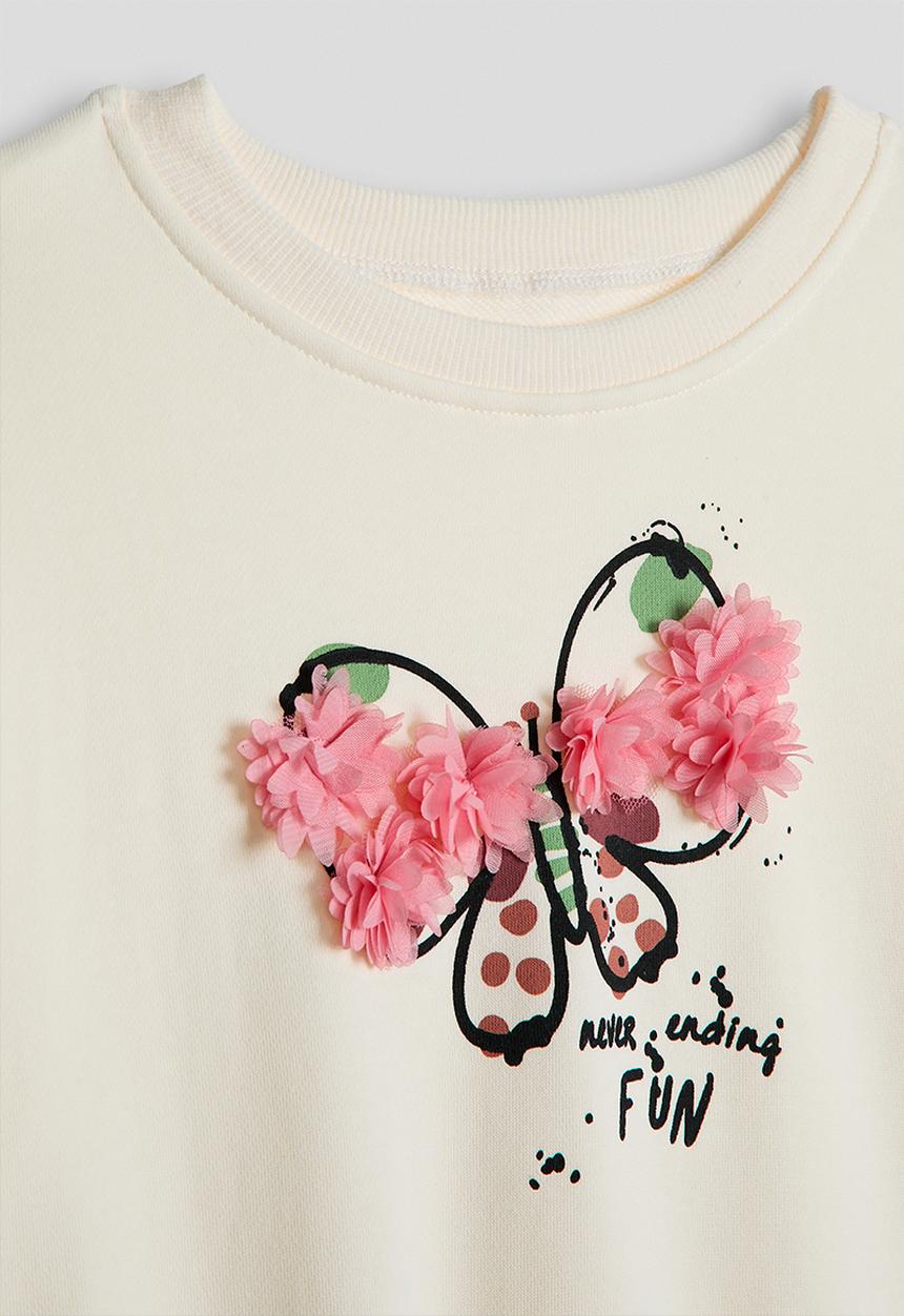 Pop Candy - Tulle flower butterfly sweatshirt - cream/never ending fun