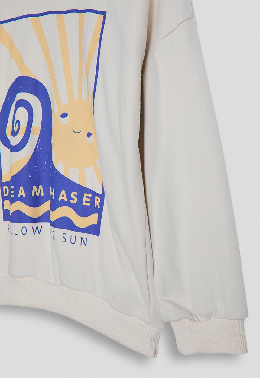 Pop Candy - Placement print sweatshirt - ivory/wave