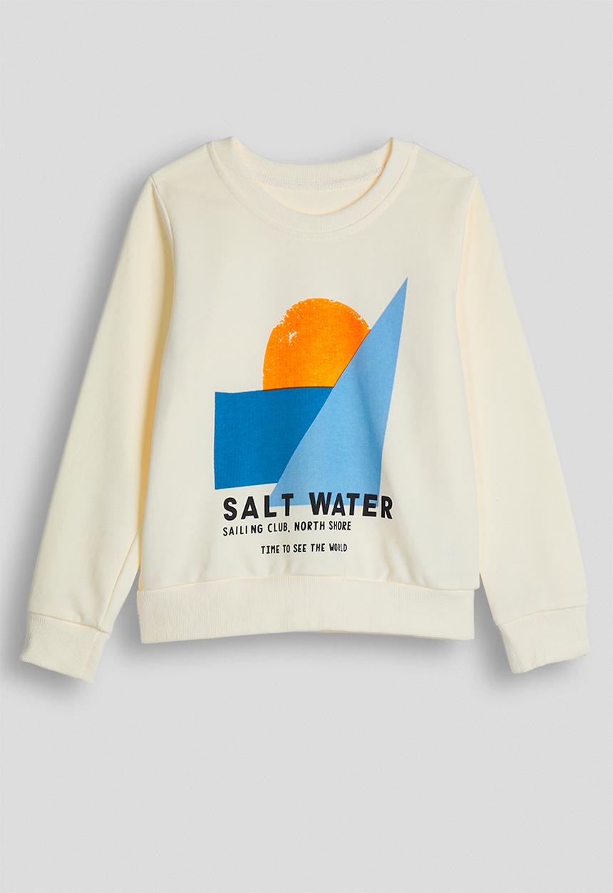 Pop Candy - Placement print sweatshirt - cream/salt water