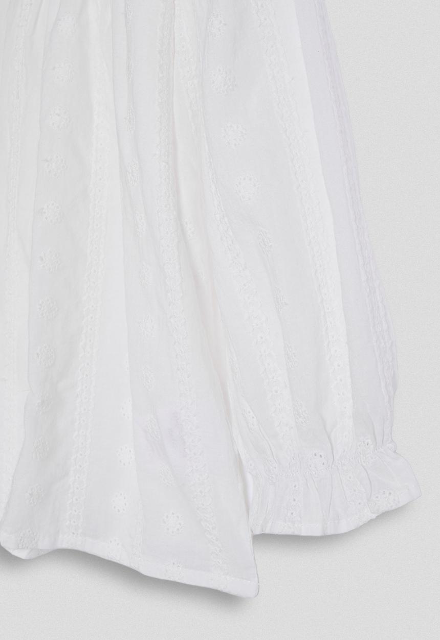 Pop Candy - Smock top with shoulder frills - white