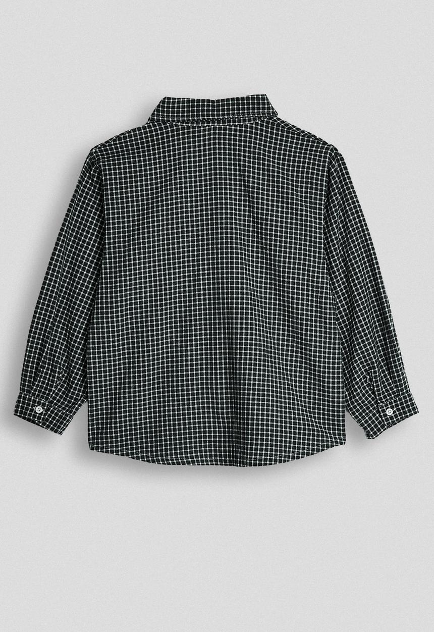 Pop Candy - Basic shirt with patch pocket - black check