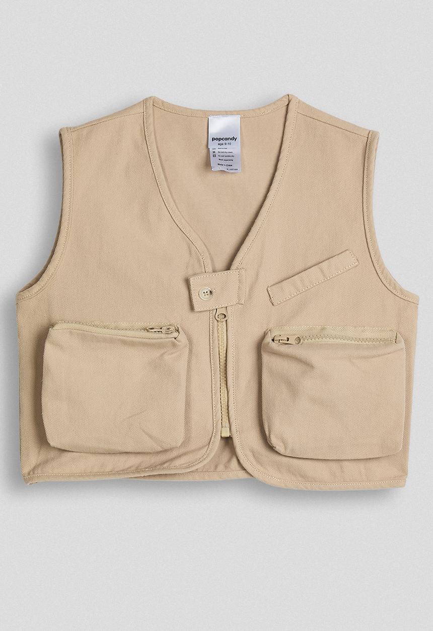 Pop Candy - Cargo vest - tan color