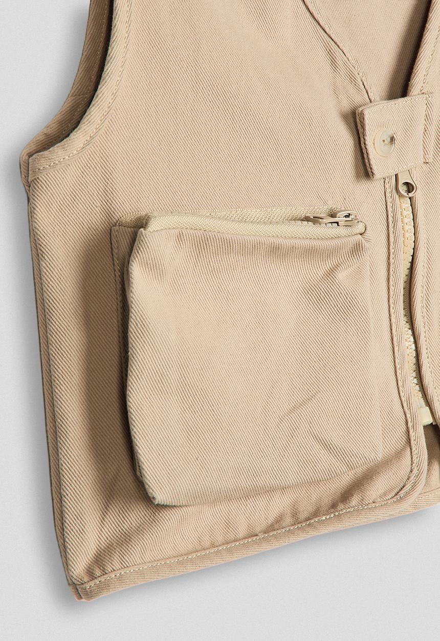 Pop Candy - Cargo vest - tan color