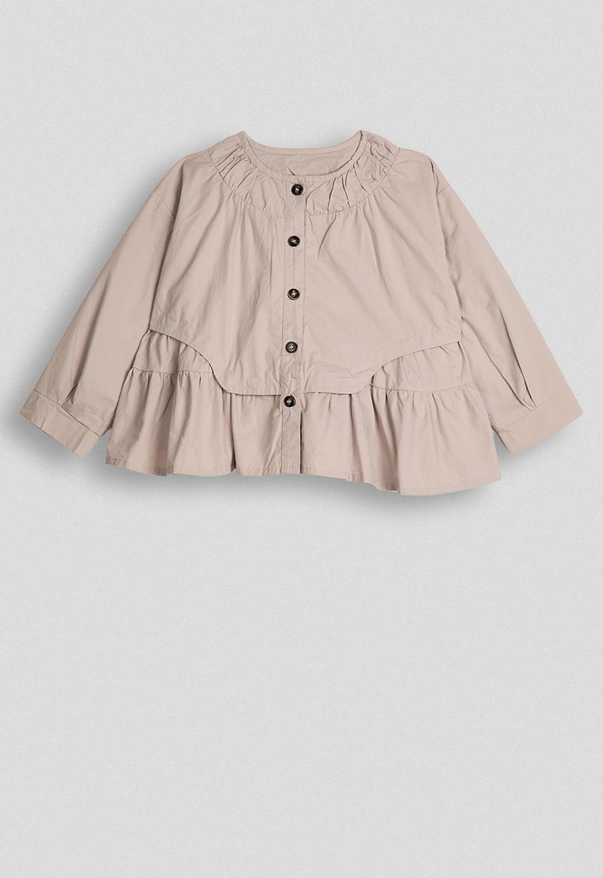 Pop Candy - Peplum top with gathered yoke - pink