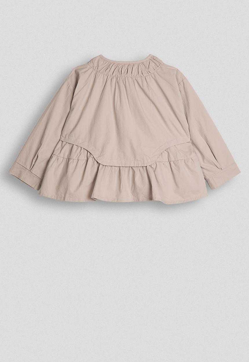 Pop Candy - Peplum top with gathered yoke - pink