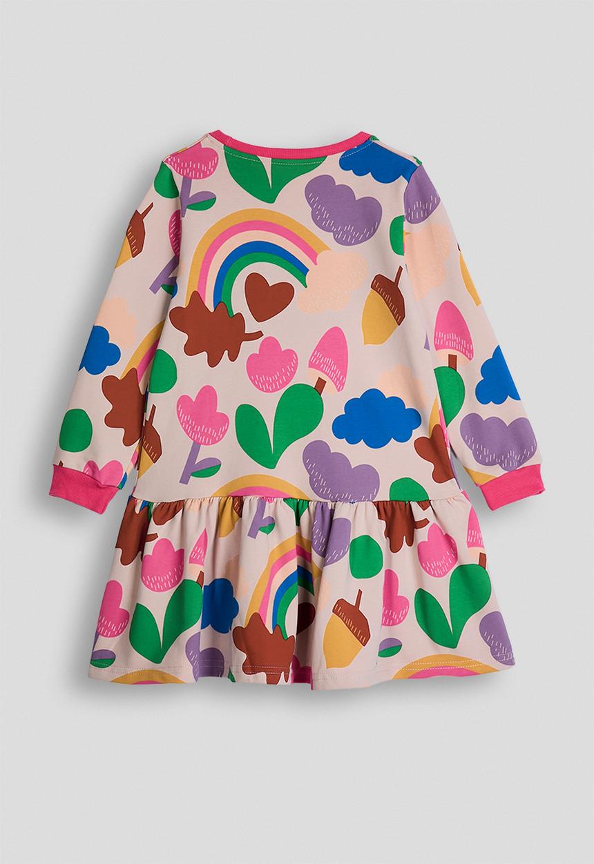 Pop Candy - Sweater dress with contrast rib and cuffs - pale pink/hot pink/multi