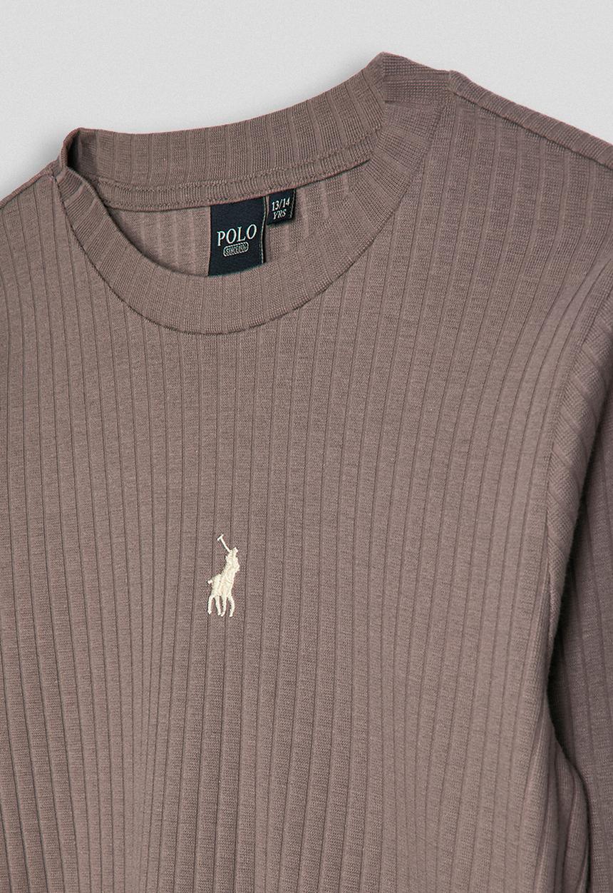 POLO - Tessa rib long sleeve tee - blush