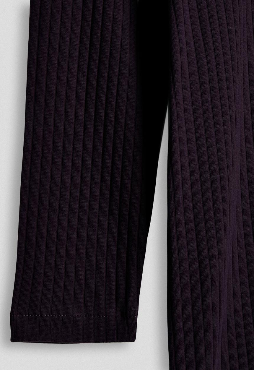 POLO - Casey rib long sleeve  dress - plum