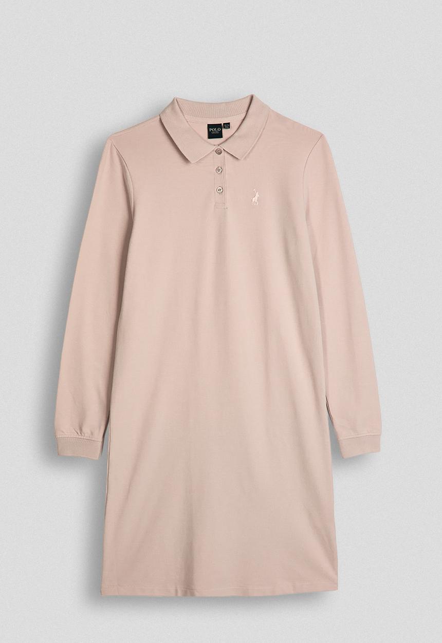 POLO - Dakota long sleeve golfer dress - blush