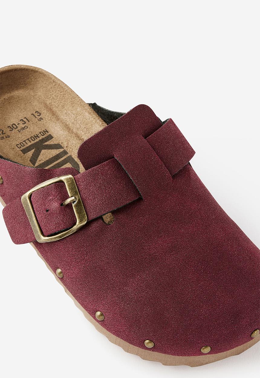 Cotton On - Tommy Buckle Slide -Bordeaux/Studded