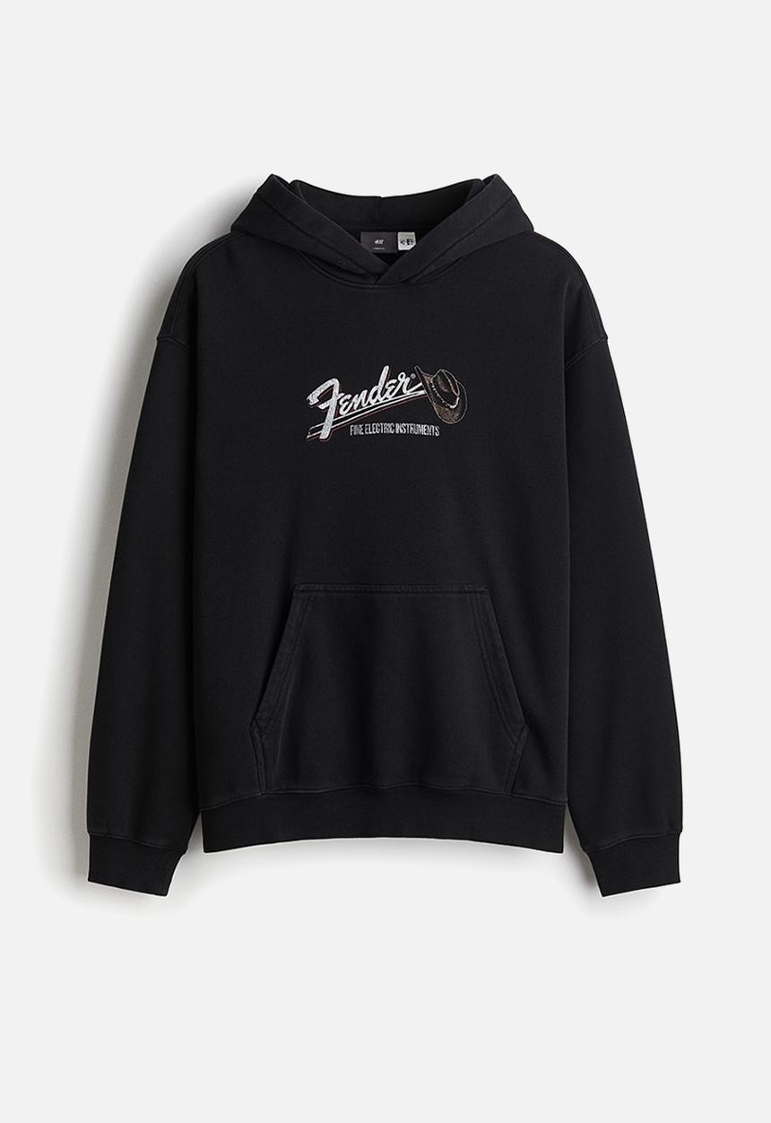 Loose fit hoodie - black/fender - 1065654068