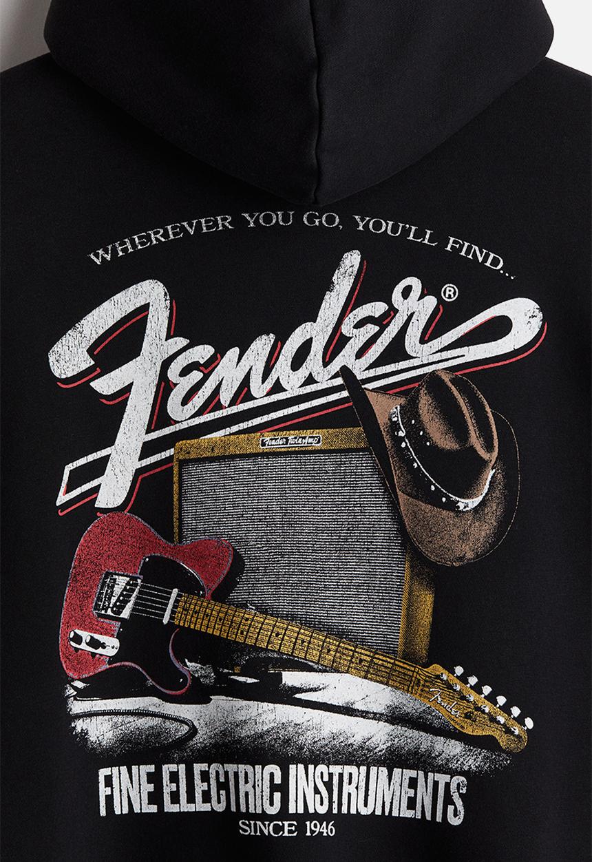 H&M - Loose fit hoodie - black/fender