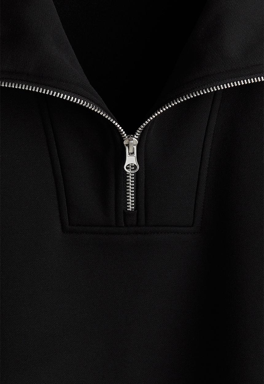 H&M - Regular fit zip-top sweatshirt - black