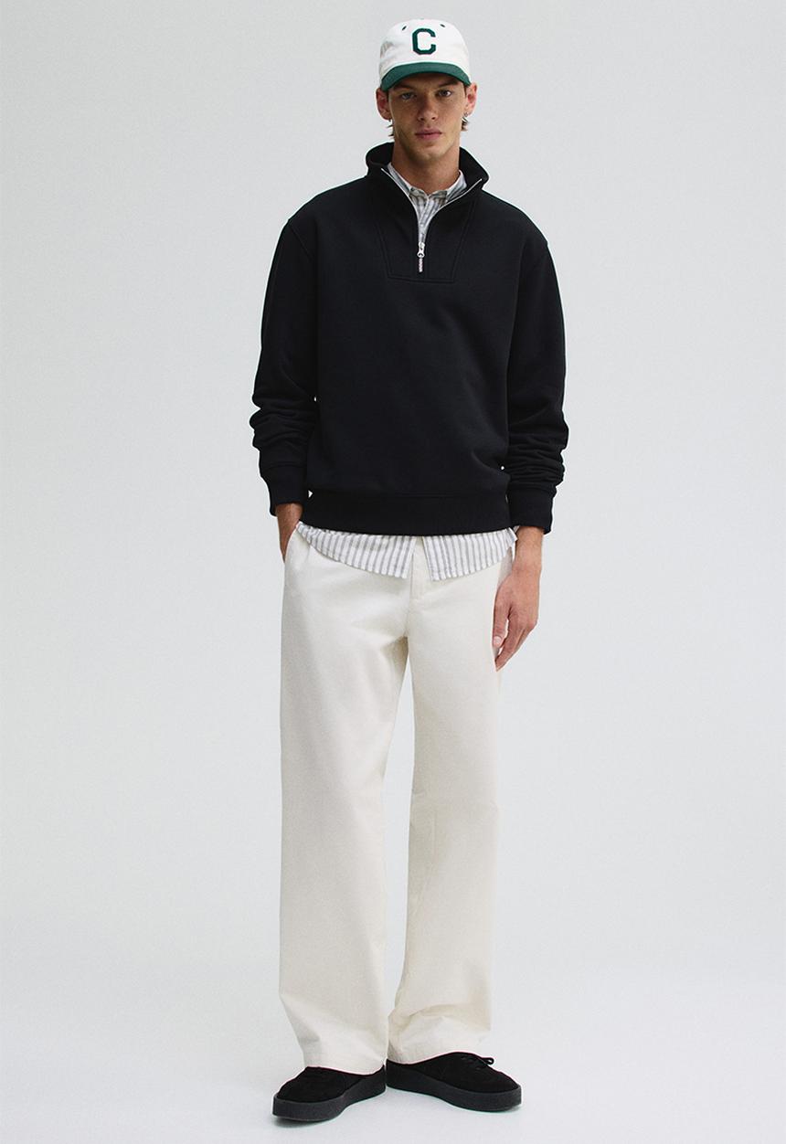 MOMENTEL トップス Regular fit zip-top sweatshirt - black - 1241739014