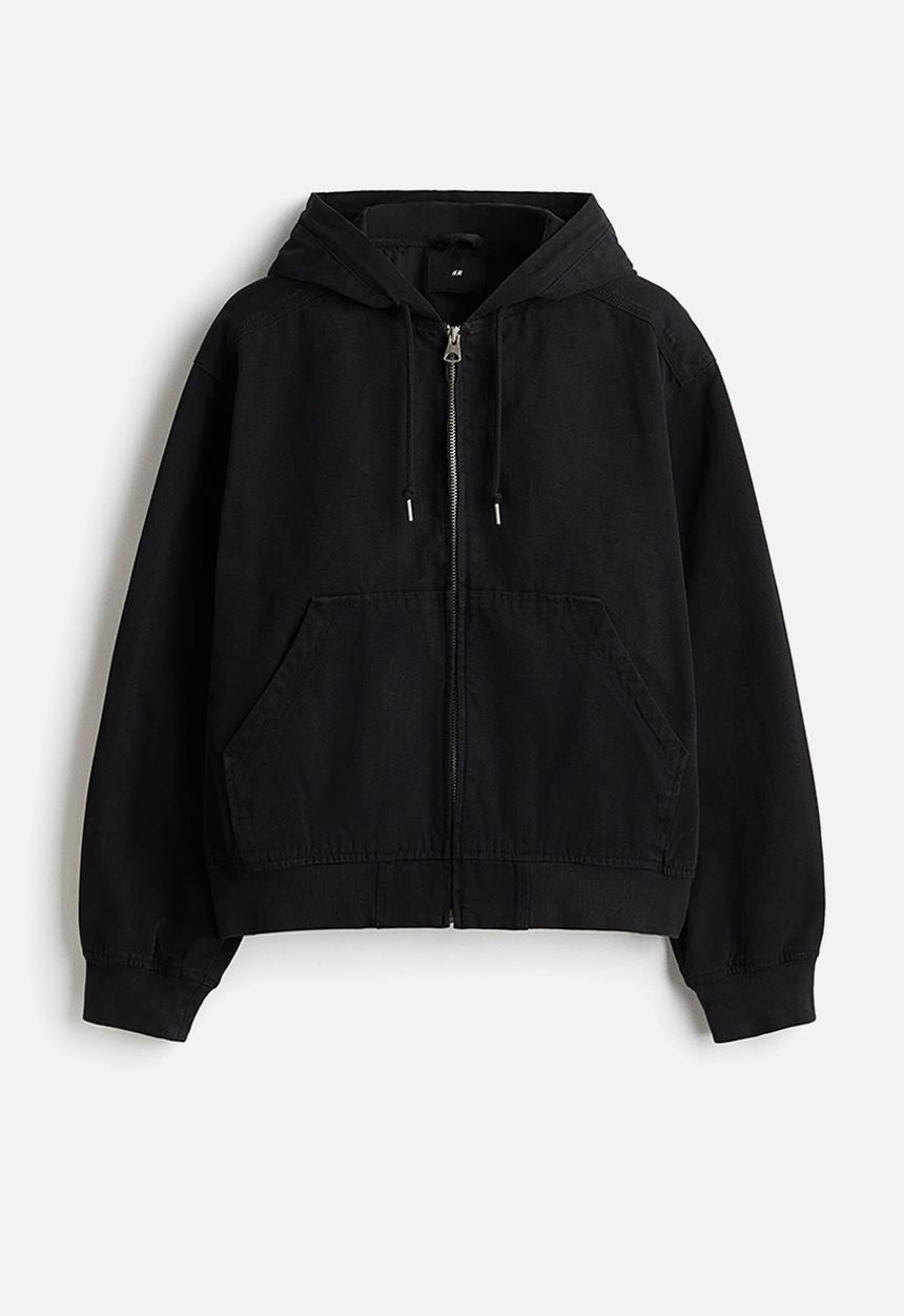 H&M - Hooded workwear jacket - black