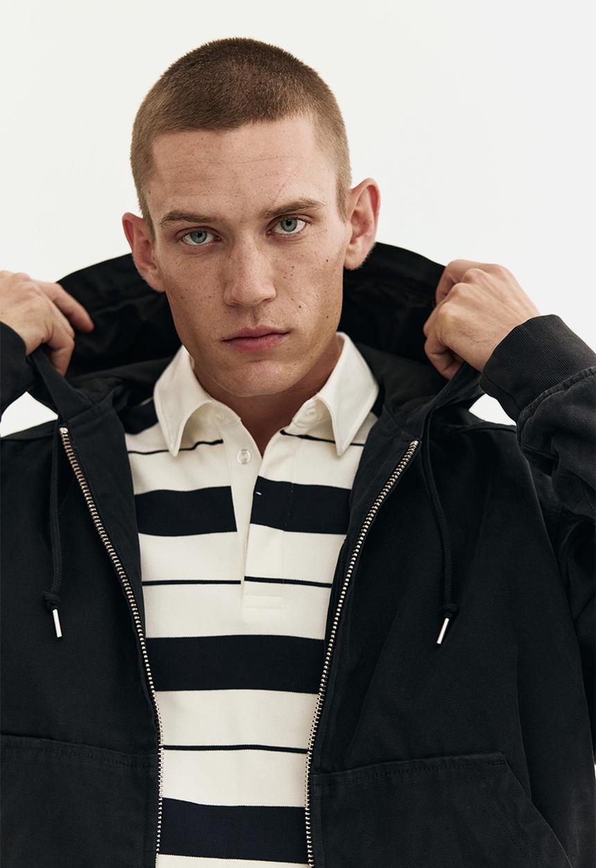 H&M - Hooded workwear jacket - black