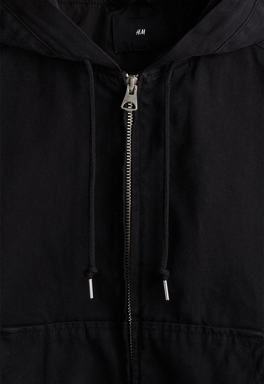 H&M - Hooded workwear jacket - black