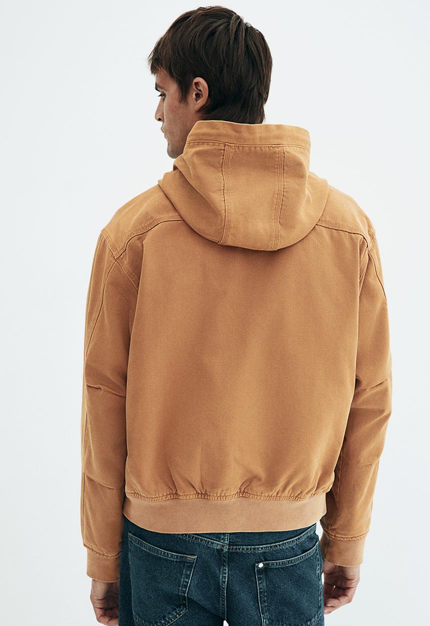 H&M - Hooded workwear jacket - brown,beige