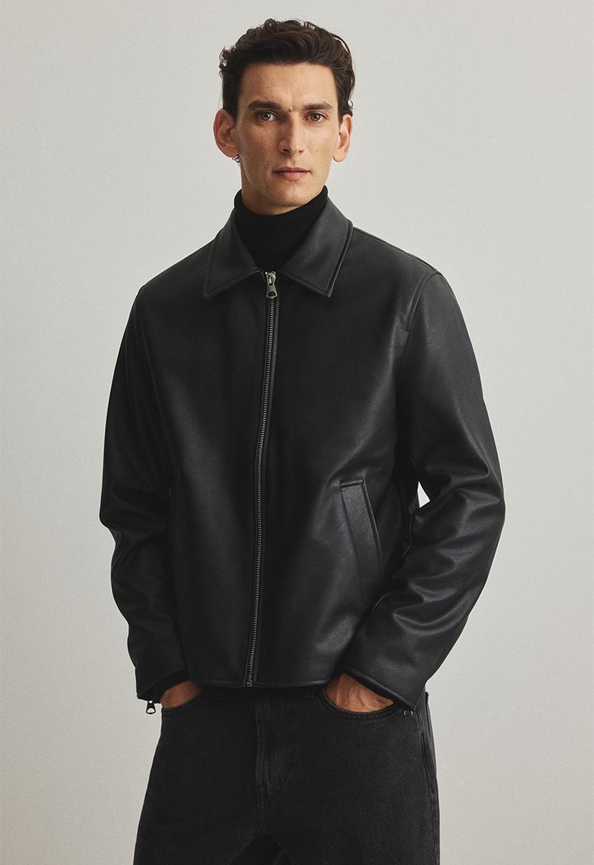 Collared jacket - black - 1292237001