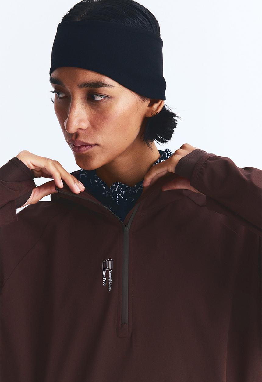 Zip-top running jacket with drymove™ - warm brown - 1301455002