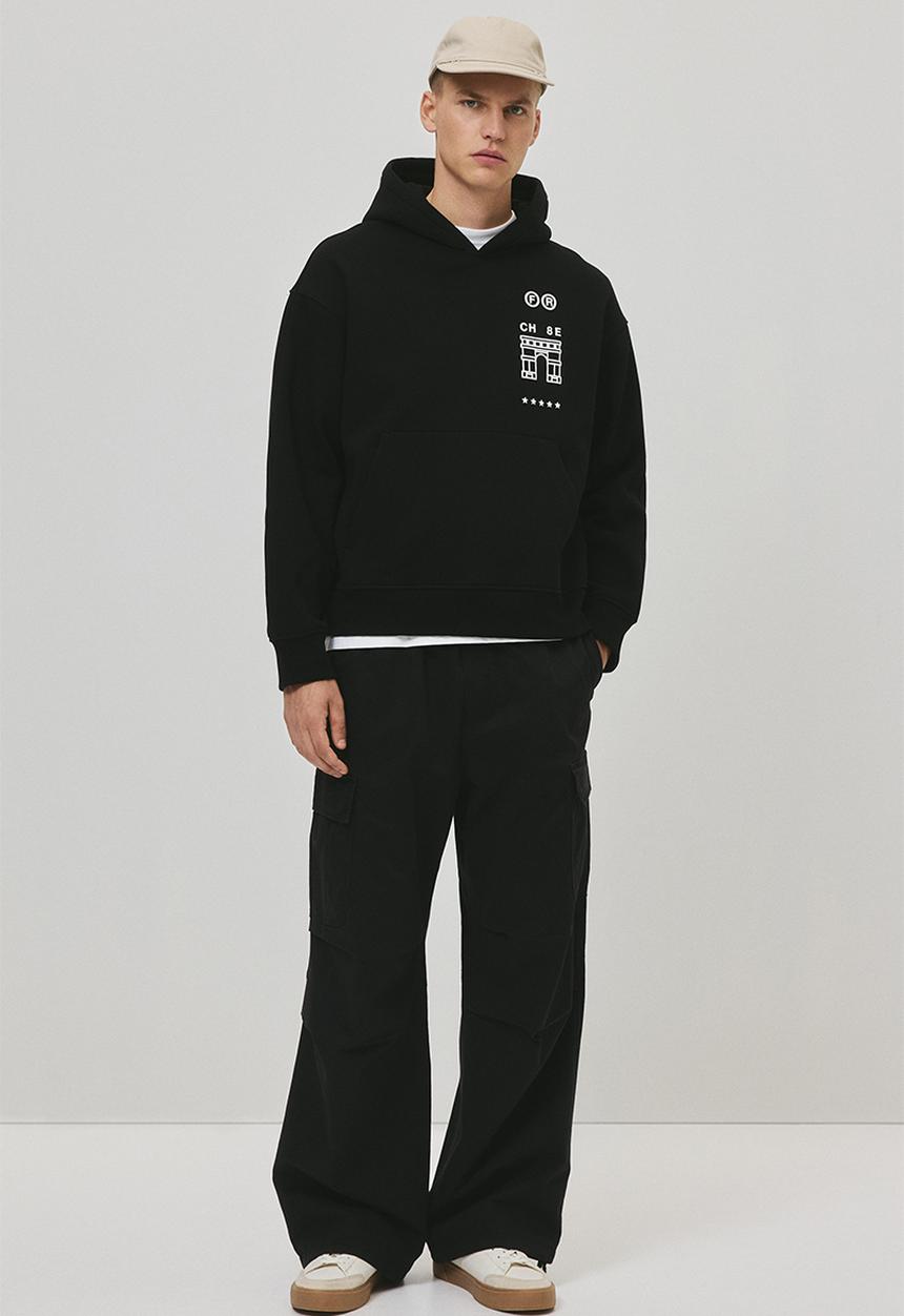 Loose fit hoodie - black/paris - 1296251002