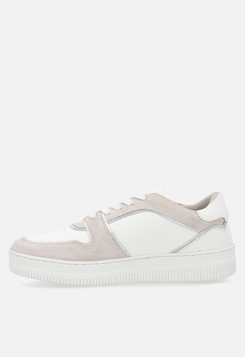 POLO - Tipped leather platform sneaker - grey