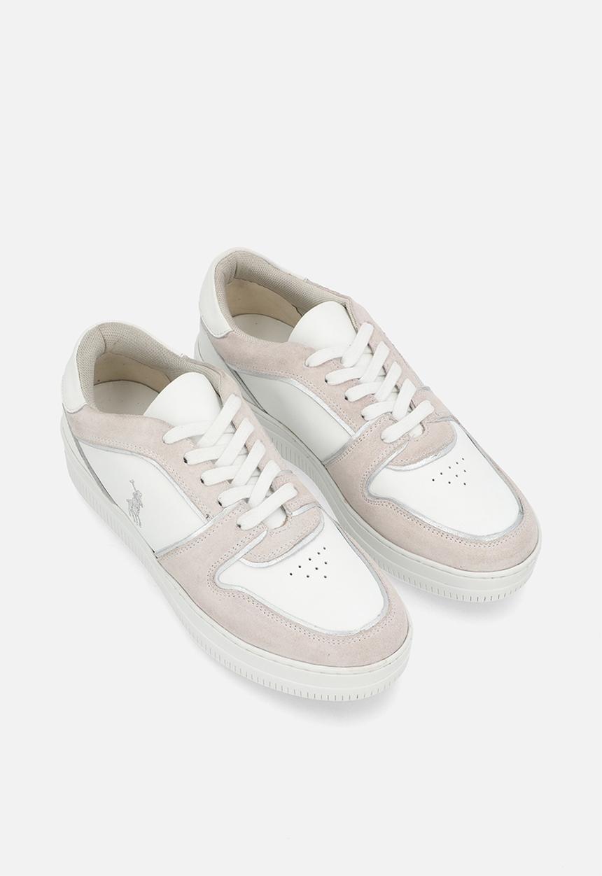 POLO - Tipped leather platform sneaker - grey