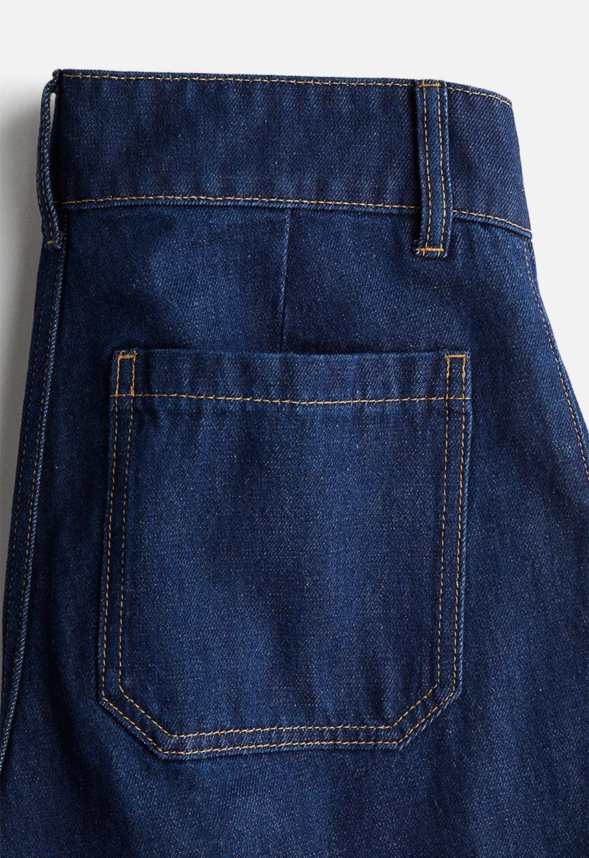 H&M - Wide high ankle jeans - dark denim blue