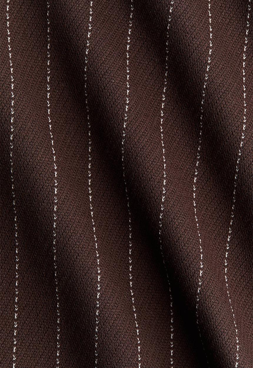 H&M - Straight trousers - dark brown pinstriped