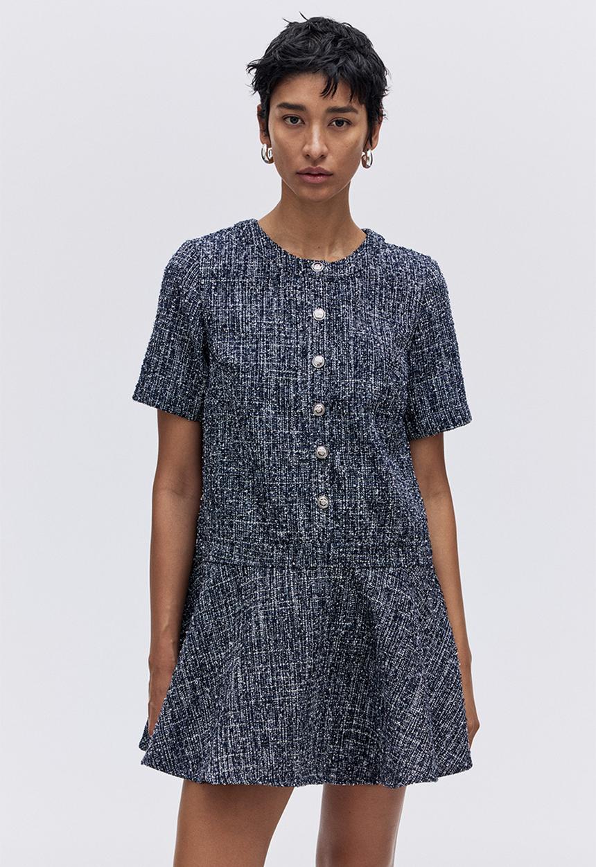 H&M - Bouclé dress - dark blue