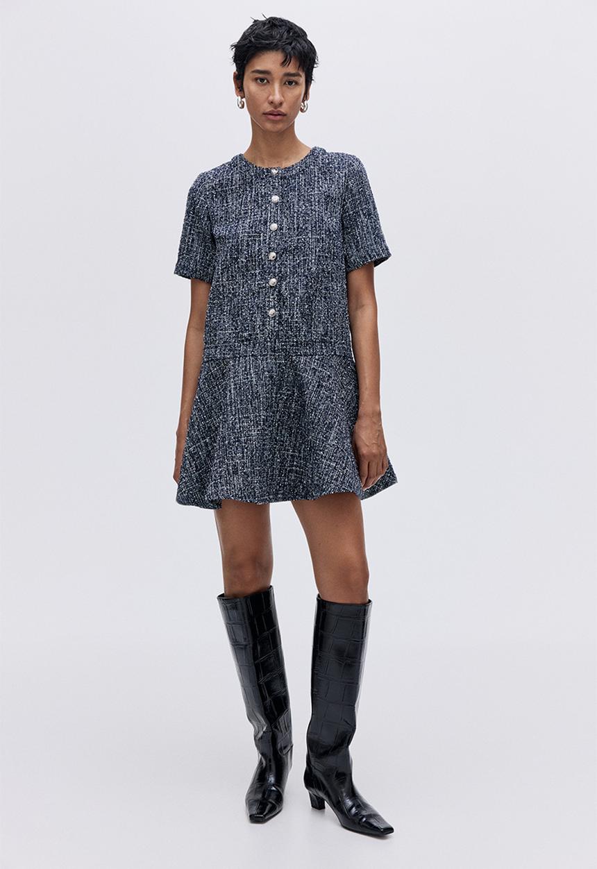 H&M - Bouclé dress - dark blue