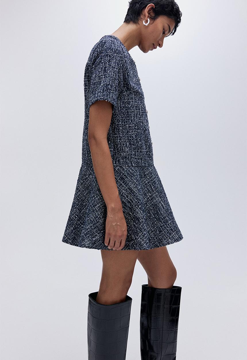H&M - Bouclé dress - dark blue