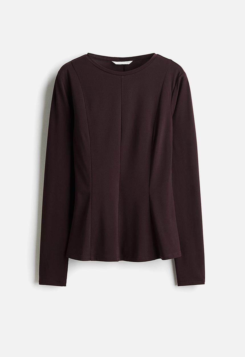 H&M - Peplum top - burgundy