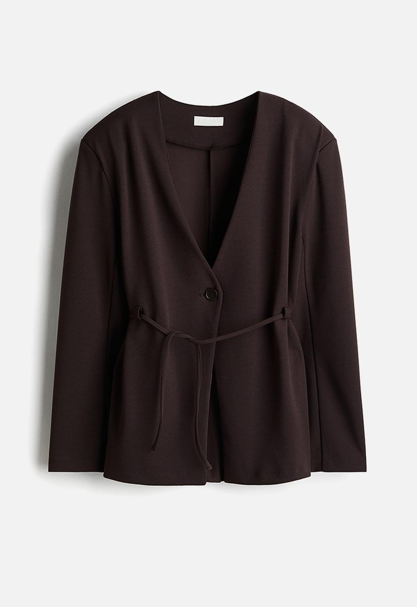 H&M - Tie-belt blazer - dark brown