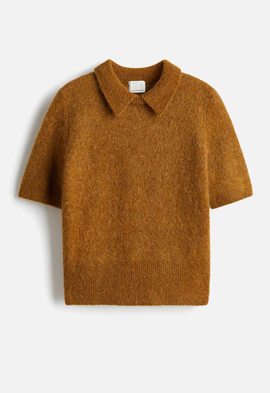 H&M - Collared alpaca-blend jumper - brown