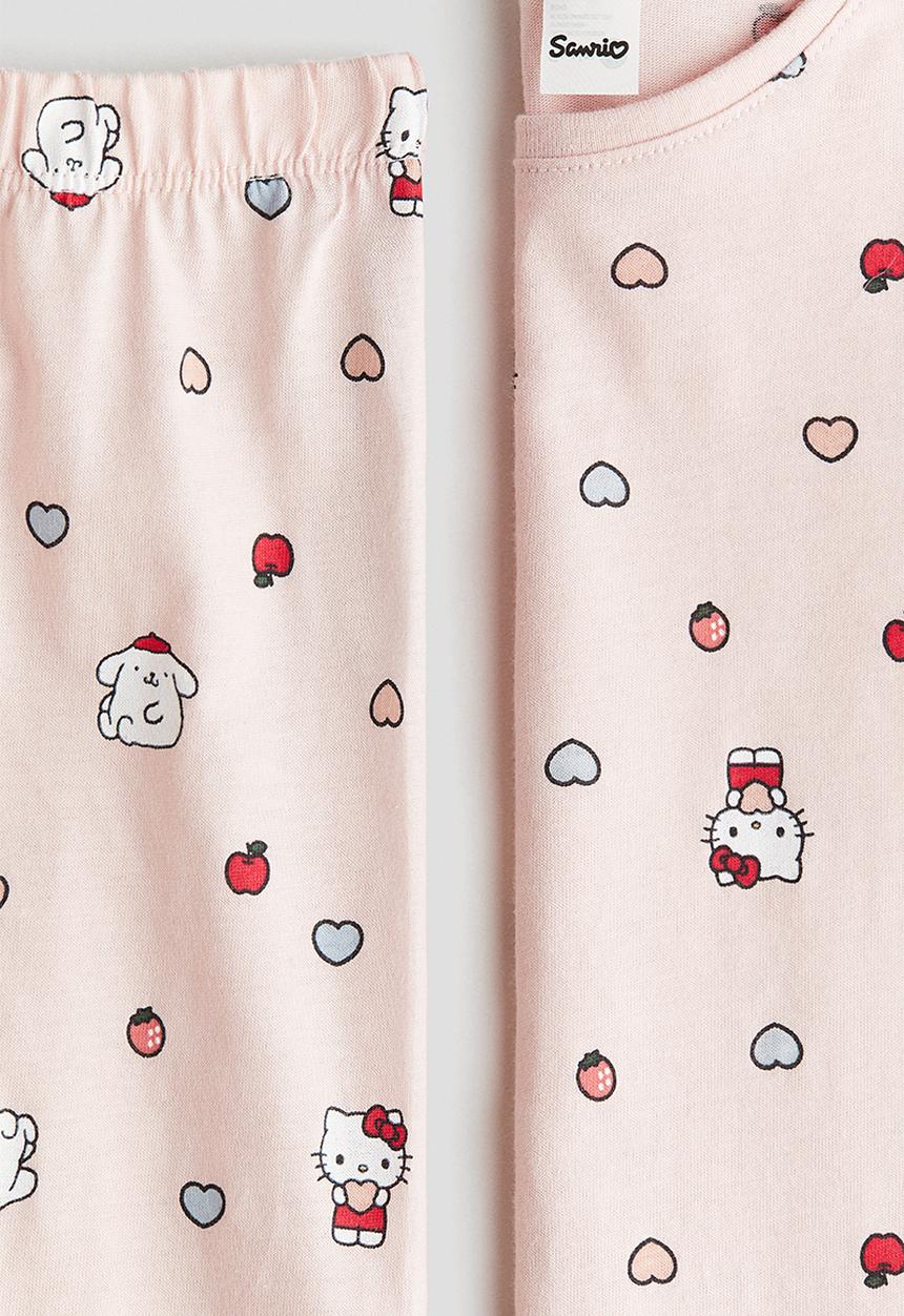 H&M - Jersey pyjamas - light pink/hello kitty