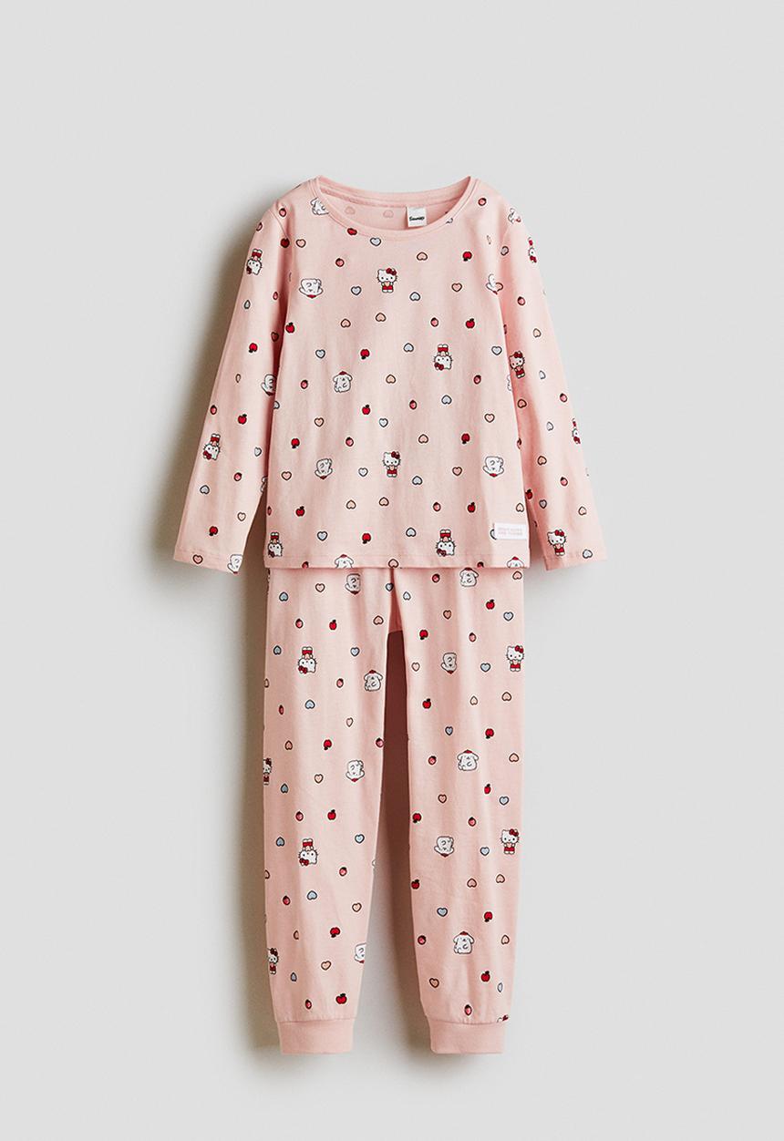 H&M - Jersey pyjamas - light pink/hello kitty