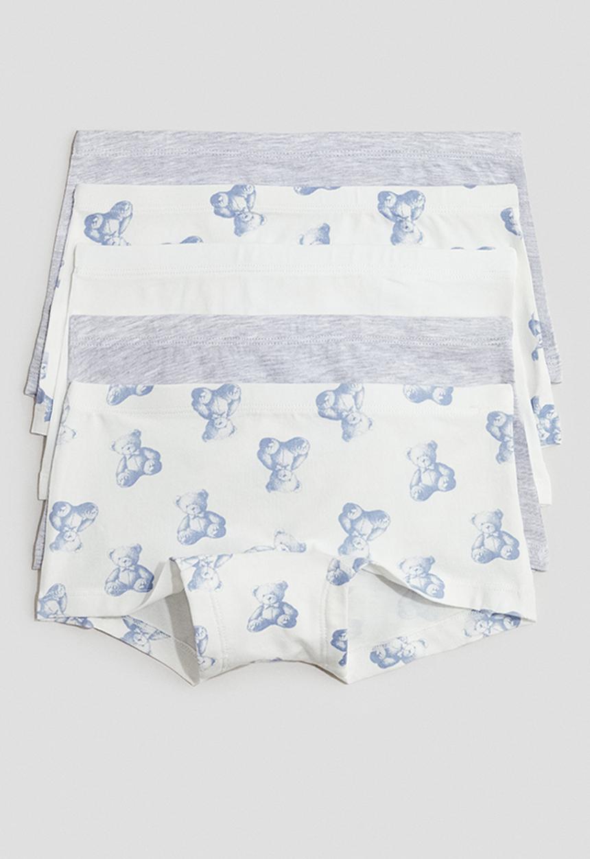 H&M - 5-Pack cotton boxers - grey melange/teddy bears