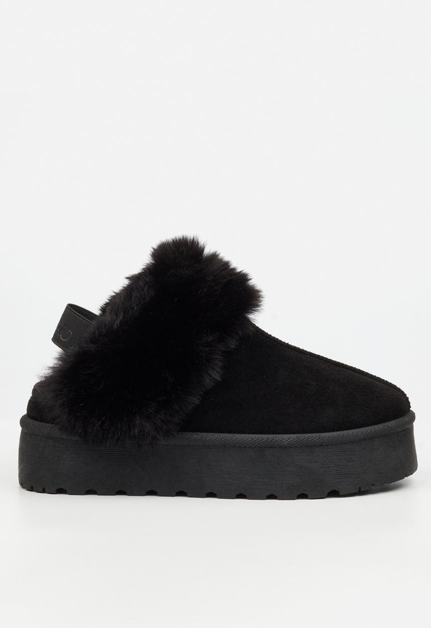 Miss Black - Bae 10 faux fur slipper boot - black