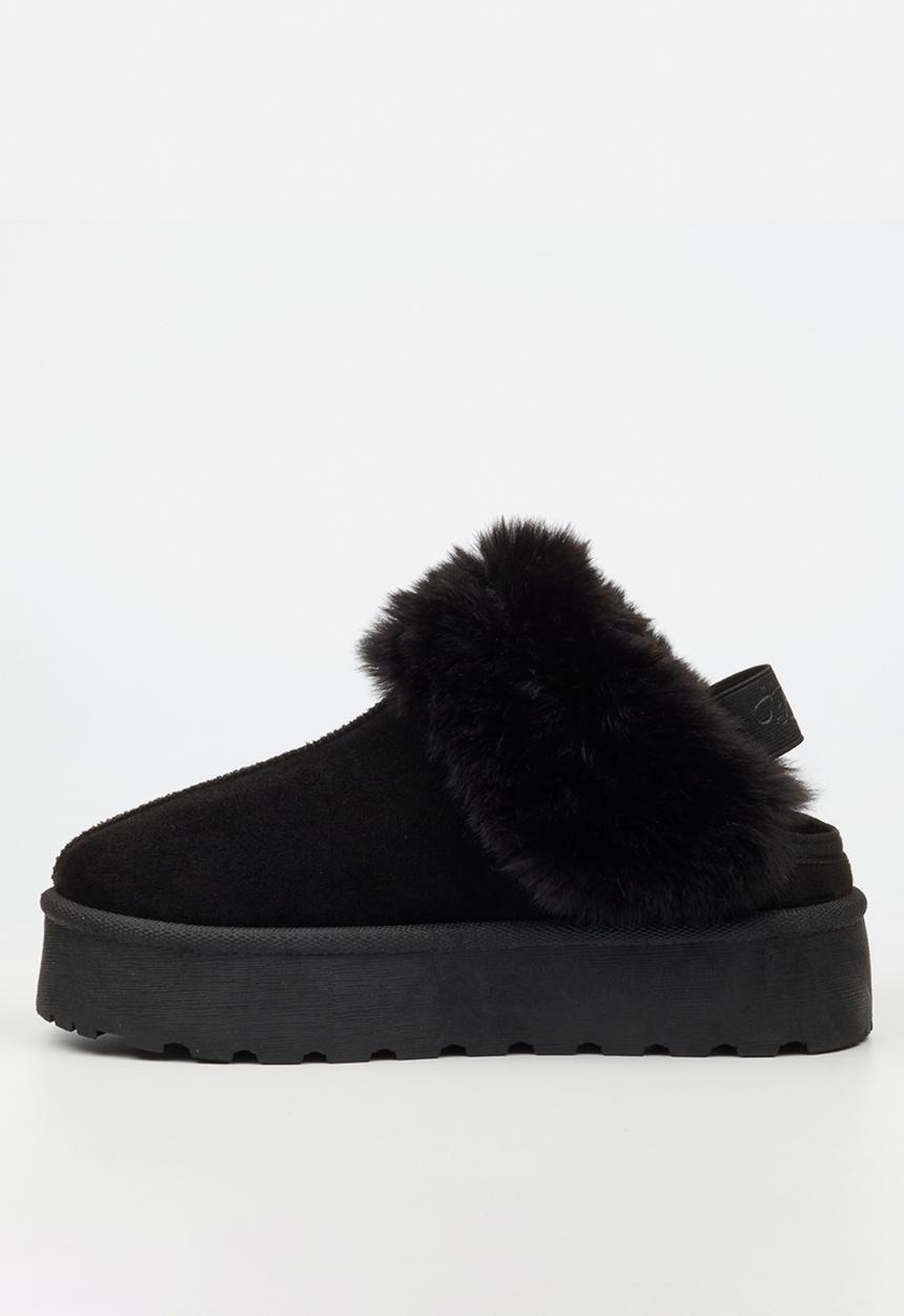 Miss Black - Bae 10 faux fur slipper boot - black