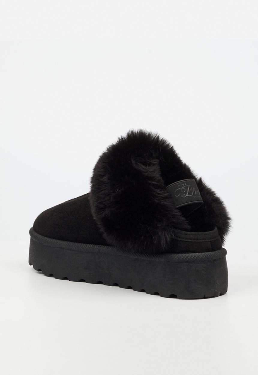 Miss Black - Bae 10 faux fur slipper boot - black