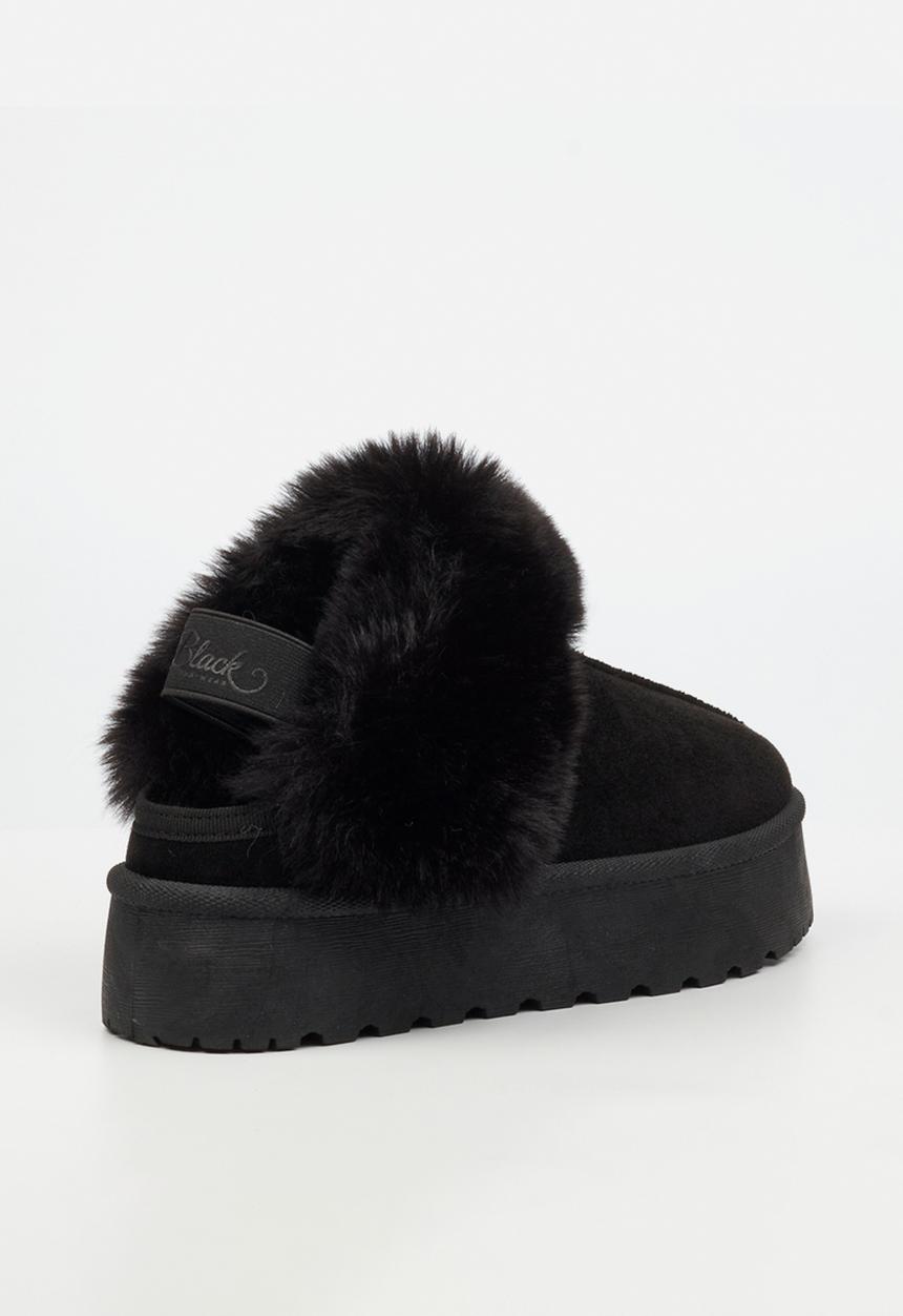 Miss Black - Bae 10 faux fur slipper boot - black