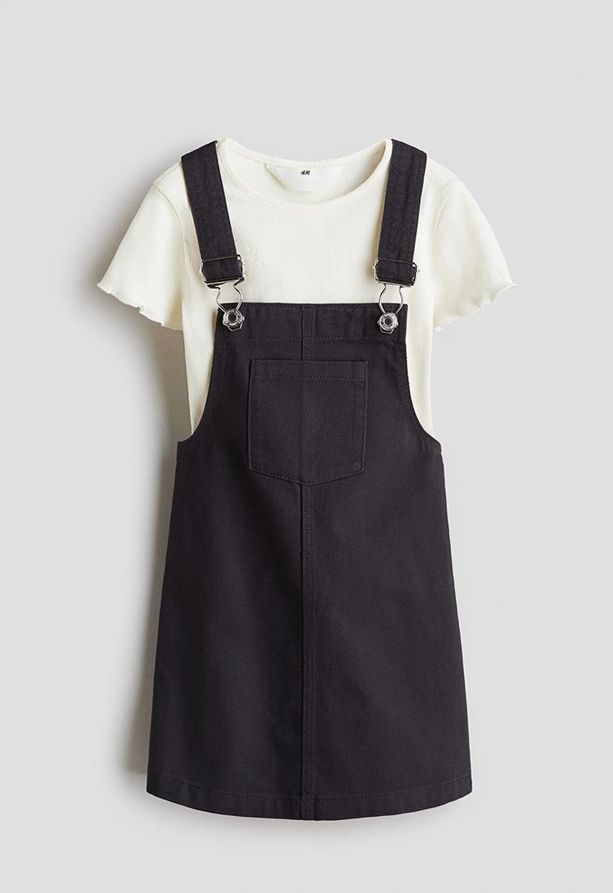 H&M - 2-Piece cotton set - dark grey/white 