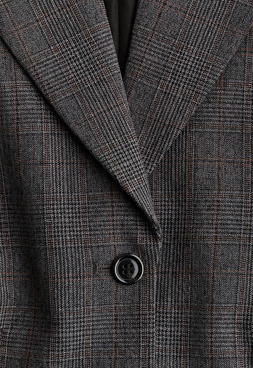 H&M - Single-breasted blazer - dark grey checked