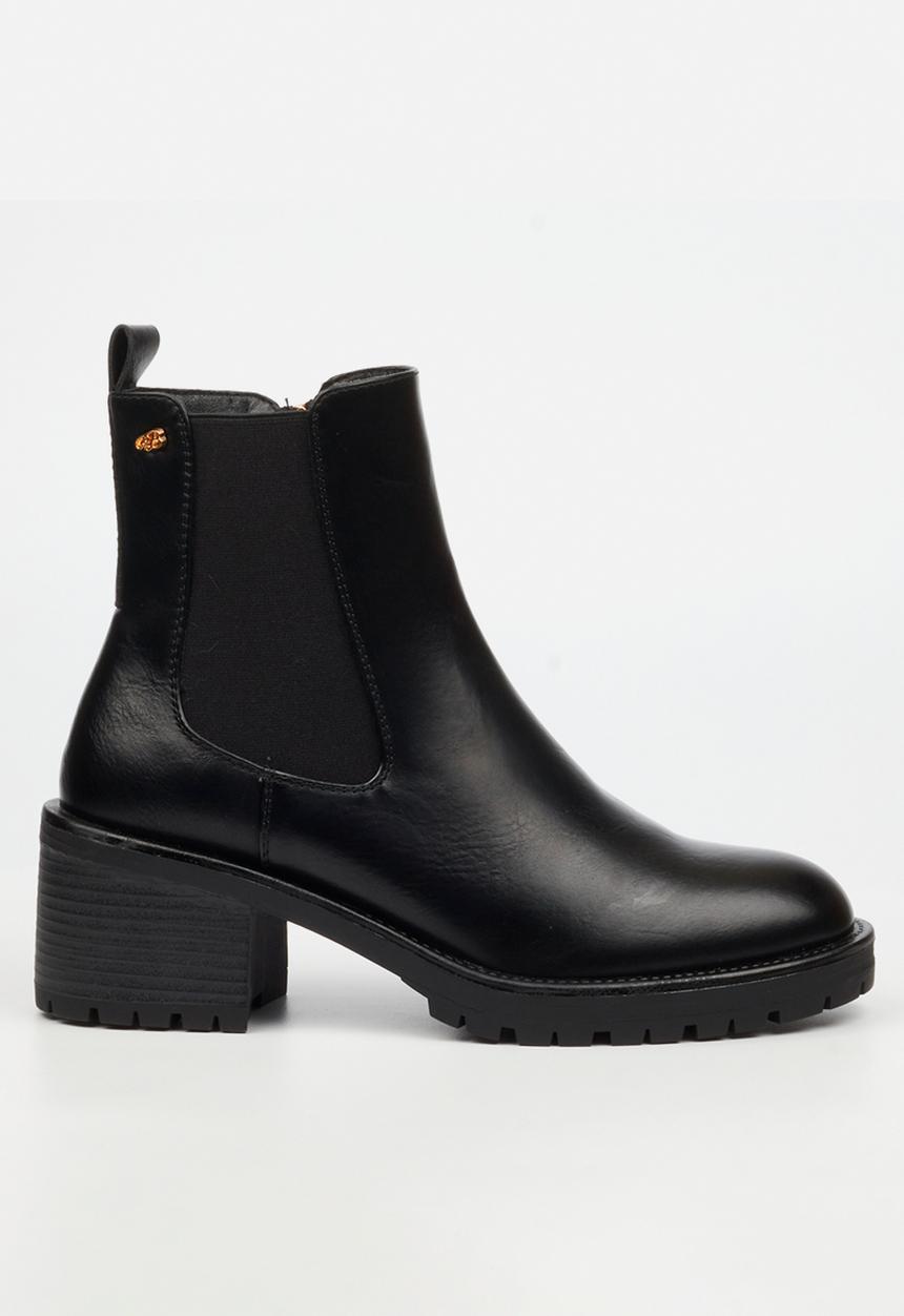 Miss Black - Creek 1 chelsea chunky heel ankle boot - black