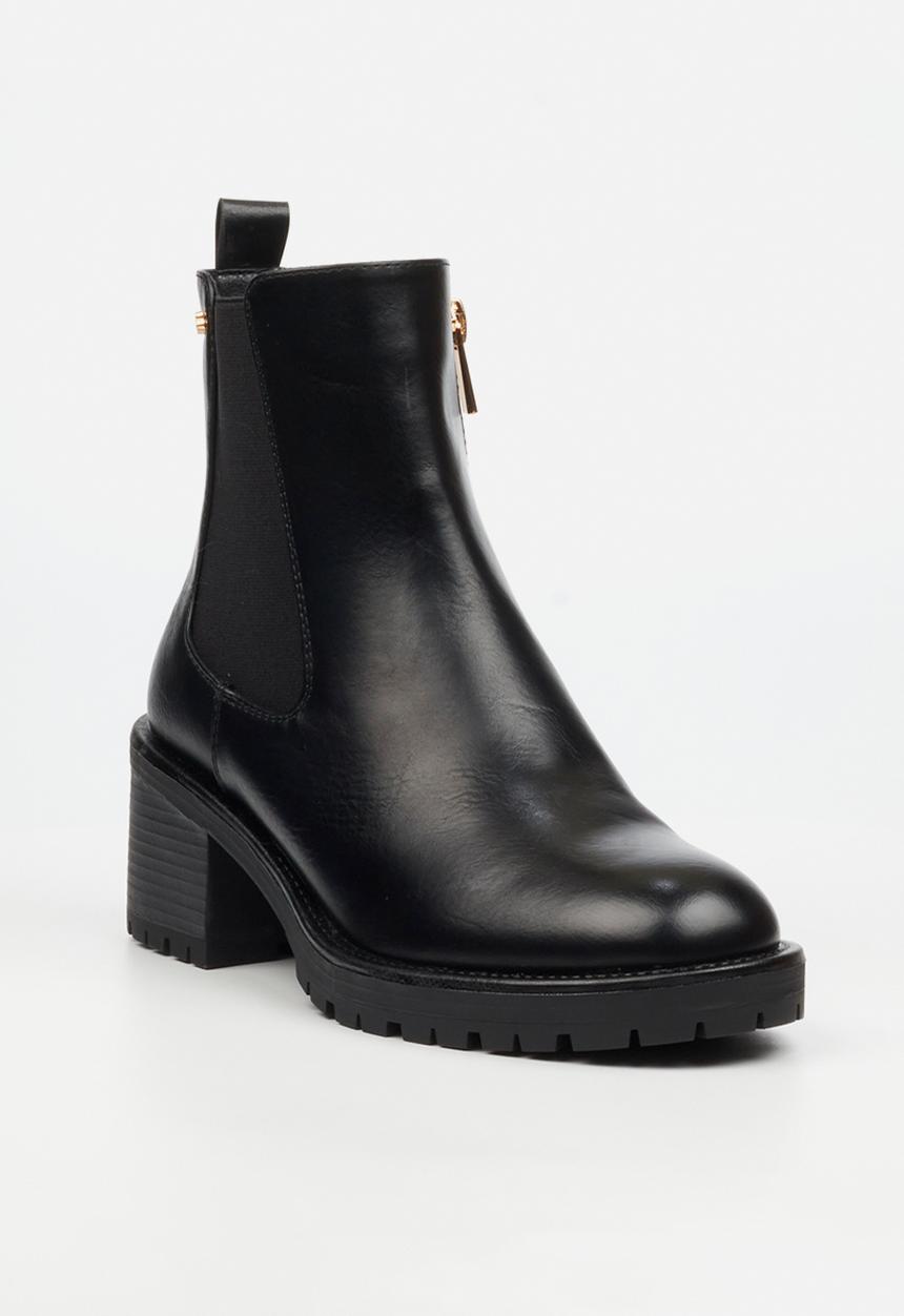 Miss Black - Creek 1 chelsea chunky heel ankle boot - black